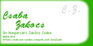 csaba zakocs business card